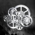 Grunge gears 02b Royalty Free Stock Photo