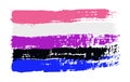 Grunge Genderfluid pride flag. Vector illustration Symbol of Non-binary gender. LGBT movement. LGBTQ community
