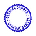 Grunge GENERAL DANGER Textured Round Rosette Stamp