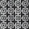 Grunge geometric square seamless pattern black white modern maze crosshatch grid structure unique visual textile abstract Royalty Free Stock Photo