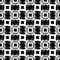 Grunge geometric vector seamless pattern. Textured grungy abstract black and white background. Rough geometrical shapes, lines, Royalty Free Stock Photo