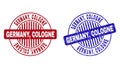 Grunge GERMANY, COLOGNE Scratched Round Stamp Seals