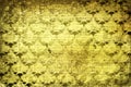 Grunge gold background with ancient floral