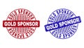 Grunge GOLD SPONSOR Scratched Round Stamps