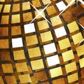 Grunge golden disco ball Royalty Free Stock Photo