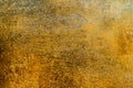 Grunge Golden Messy Wall Stucco Surface Texture Background. Decorative Wall Paint. Abstract Wallpaper Royalty Free Stock Photo