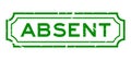 Grunge green absent word rubber business stamp on white background