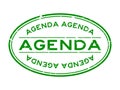 Grunge green agenda word oval rubber stamp on white background Royalty Free Stock Photo