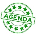 Grunge green agenda word with star icon rubber stamp on white background Royalty Free Stock Photo