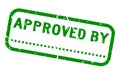 Grunge green approved by word with blank dot for signature square rubber stamp on white background Royalty Free Stock Photo