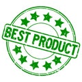 Grunge green best product word with star icon round rubber stamp on white background Royalty Free Stock Photo