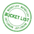 Grunge green bucket list word round rubber business stamp on white background Royalty Free Stock Photo