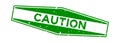 Grunge green caution word hexagon rubber stamp on white background Royalty Free Stock Photo