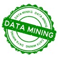 Grunge green data mining word round rubber stamp on white background Royalty Free Stock Photo