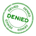 Grunge green denied round rubber stamp on white background Royalty Free Stock Photo