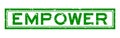 Grunge green empower word rubber stamp on white background