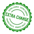 Grunge green extra charge word round rubber stamp on white background