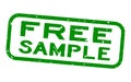 Grunge green free sample word square rubber stamp on white background Royalty Free Stock Photo