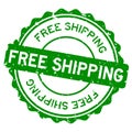 Grunge green free shipping word round rubber stamp on white background Royalty Free Stock Photo