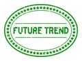 Grunge green future trend word oval rubber stamp on white background