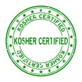 Grunge green kosher certified word rubber stamp on white background Royalty Free Stock Photo