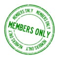 Grunge green members only word round rubber stamp on white background
