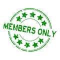 Grunge green members only word with star icon rubber stamp on white background Royalty Free Stock Photo