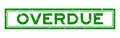 Grunge green overdue word square rubber stamp on white background