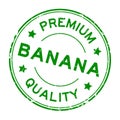 Grunge green premium quality banana word round rubber stamp on white background Royalty Free Stock Photo