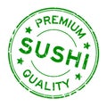 Grunge green premium quality sushi rubber seal stamp on white background Royalty Free Stock Photo