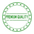 Grunge green premium quality word with star icon round rubber stamp on white background Royalty Free Stock Photo