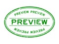 Grunge green preview word oval rubber stamp on white background Royalty Free Stock Photo