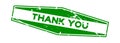 Grunge green thank you wording hexagon rubber stamp on white background Royalty Free Stock Photo