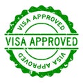 Grunge green visa approved word round rubber stamp on white background Royalty Free Stock Photo