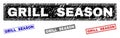 Grunge GRILL SEASON Textured Rectangle Stamp Seals