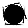 Grunge, grungy geometric circle element, Edgy, roughy borders Royalty Free Stock Photo