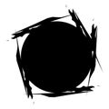 Grunge, grungy geometric circle element, Edgy, roughy borders Royalty Free Stock Photo
