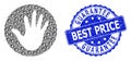 Grunge Guarantee Best Price Round Stamp and Recursive Hand Circle Icon Mosaic