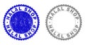 Grunge HALAL SHOP Scratched Stamp Seals