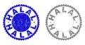 Grunge HALAL Scratched Stamp Seals