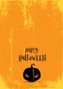 Grunge Halloween background with evil pumpkin / jack o lantern