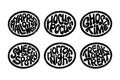 Grunge halloween groovy stamps in oval shape