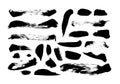Grunge hand drawn black smears vector illustrations set Royalty Free Stock Photo