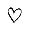 Grunge hand drawn chalk heart. Valentine day print. Vector grunge illustration.