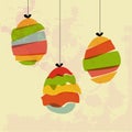Grunge hanging Easter eggs