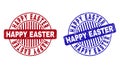 Grunge HAPPY EASTER Textured Round Stamp Seals