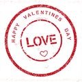 Grunge Happy Valentines Day stamp