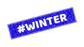 Grunge hashtag WINTER Textured Rectangle Stamp Seal