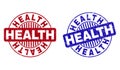 Grunge HEALTH Textured Round Stamp Seals