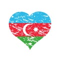 Grunge heart with Azerbaijanian flag inside